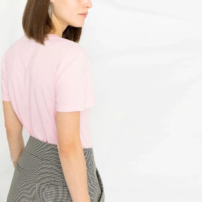 Camiseta de algodón con logo Off-White, pantalones cortos, corte ajustado, rosa