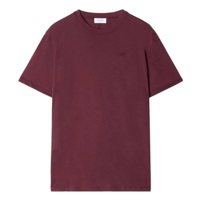 Camiseta de algodón con logotipo bordado «Burgundy»