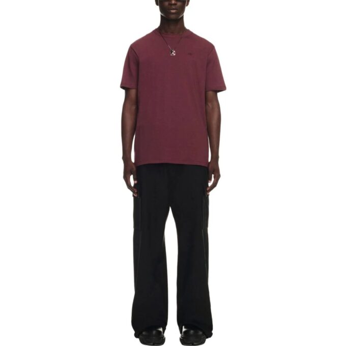 Camiseta de algodón con logotipo bordado «Burgundy»