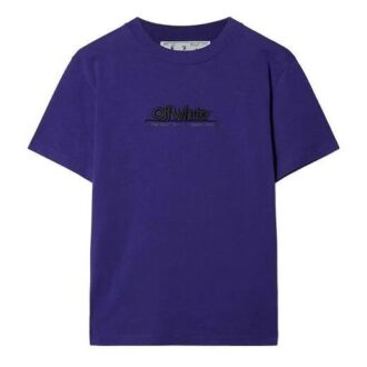 Camiseta de algodón con logotipo bordado «Morado oscuro»