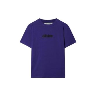 Camiseta de algodón con logotipo bordado «Morado oscuro»