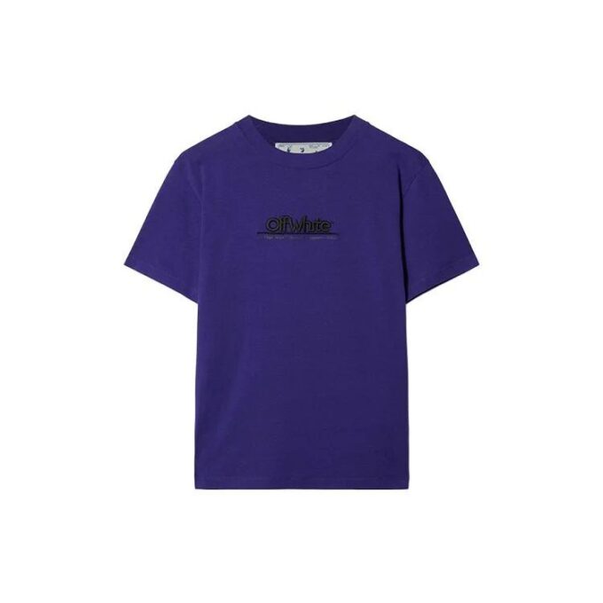 Camiseta de algodón con logotipo bordado «Morado oscuro»