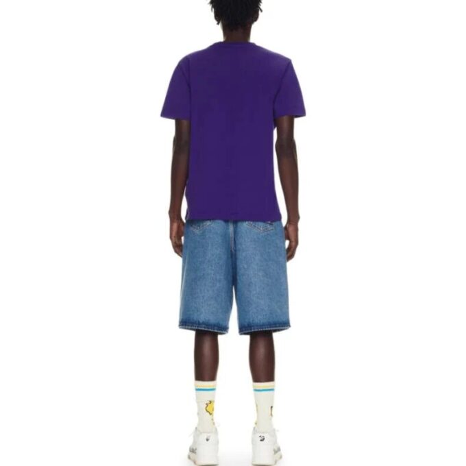 Camiseta de algodón con logotipo bordado «Morado oscuro»
