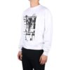 Camiseta de algodón de cuello redondo y manga larga con estampado de flechas, color blanco