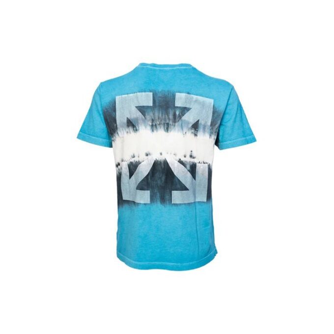 Camiseta de algodón de manga corta con estampado, versión estándar, azul cielo