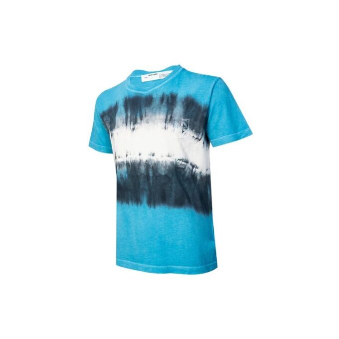 Camiseta de algodón de manga corta con estampado, versión estándar, azul cielo