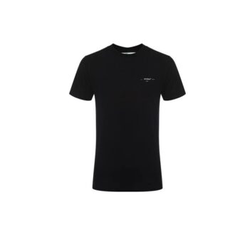 Camiseta de algodón de manga corta de Pantalones Cortos estilo urbano para hombre, negra
