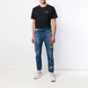 Camiseta de algodón de manga corta de Pantalones Cortos estilo urbano para hombre, negra