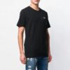 Camiseta de algodón de manga corta de Pantalones Cortos estilo urbano para hombre, negra