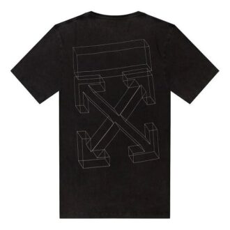 Camiseta de algodón de manga corta oversize con diseño de flechas