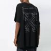 Camiseta de algodón de manga corta oversize con diseño de flechas