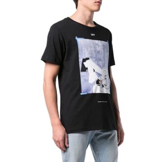 Camiseta de algodón de manga corta para hombre con logotipo, corte normal