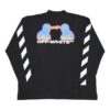 Camiseta de algodón de manga larga con rayas diagonales