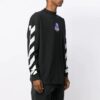 Camiseta de algodón de manga larga con rayas diagonales
