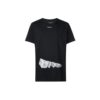 Camiseta de algodón de pantalones cortos con estampado 3D, color negro