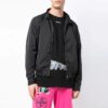 Camiseta de algodón de pantalones cortos con estampado 3D, color negro