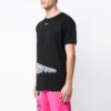 Camiseta de algodón de pantalones cortos con estampado 3D, color negro