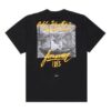 Camiseta de algodón de pantalones cortos holgada con estampado en negro