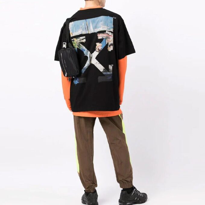 Camiseta de algodón de pantalones cortos Painting Arrows