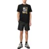 Camiseta de algodón estampada Caravaggio, negra