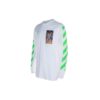 Camiseta de algodón estampada, cuello redondo y manga larga, versión estándar, blanca
