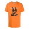 Camiseta de algodón estampada de manga corta naranja
