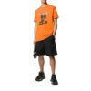 Camiseta de algodón estampada de manga corta naranja