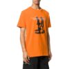 Camiseta de algodón estampada de manga corta naranja