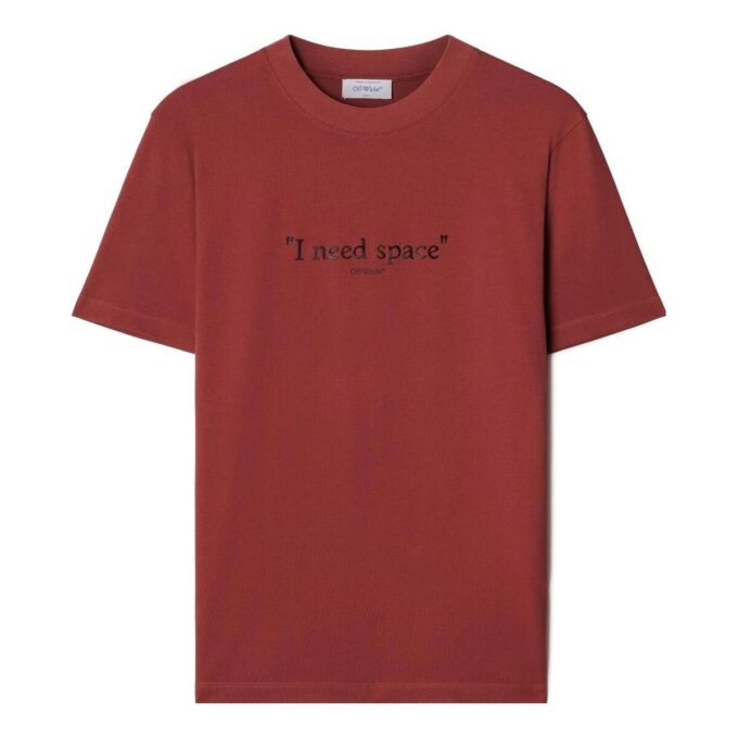 Camiseta de algodón «Give Me Space» «Tono rojo ladrillo oscuro»