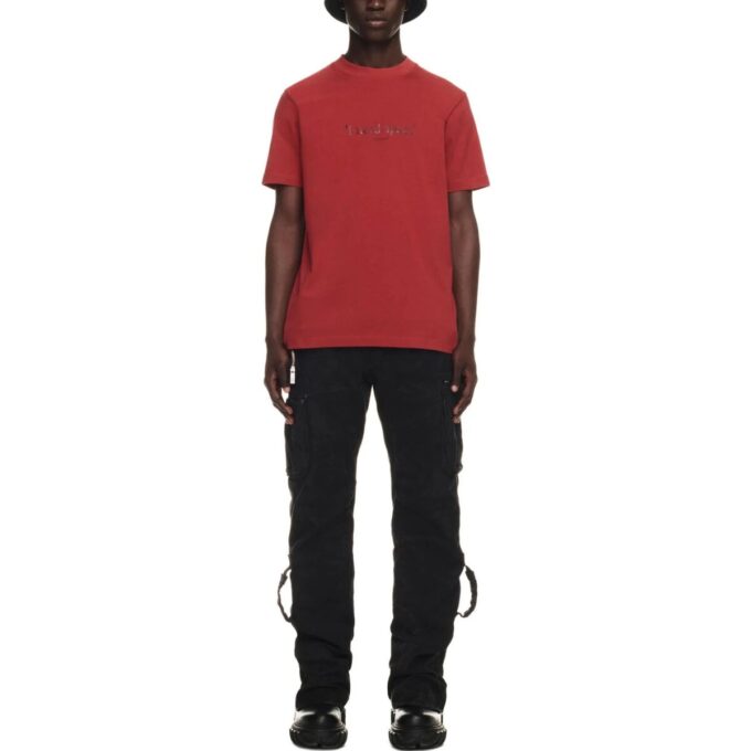 Camiseta de algodón «Give Me Space» «Tono rojo ladrillo oscuro»