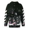 Camiseta de algodón holgada con estampado de rayas diagonales Off-White para hombre, color negro