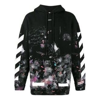 Camiseta de algodón holgada con estampado de rayas diagonales Off-White para hombre, color negro