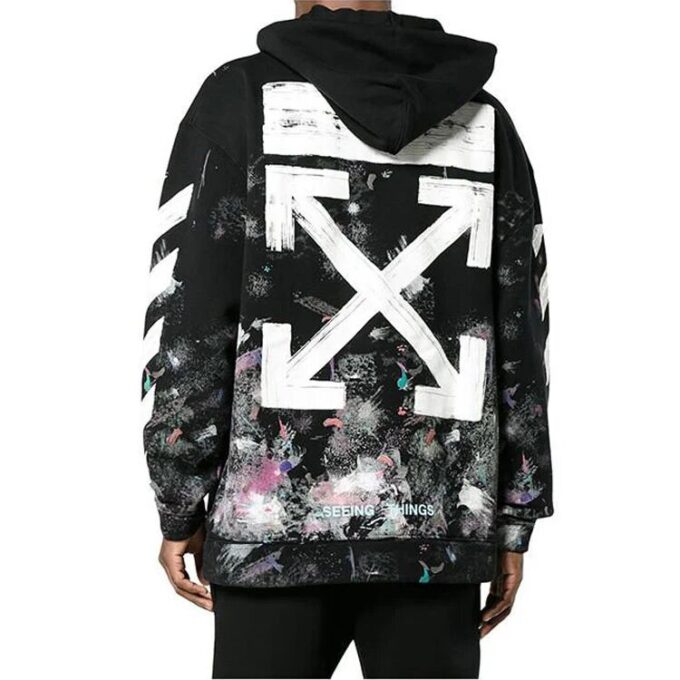 Camiseta de algodón holgada con estampado de rayas diagonales Off-White para hombre, color negro