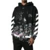Camiseta de algodón holgada con estampado de rayas diagonales Off-White para hombre, color negro