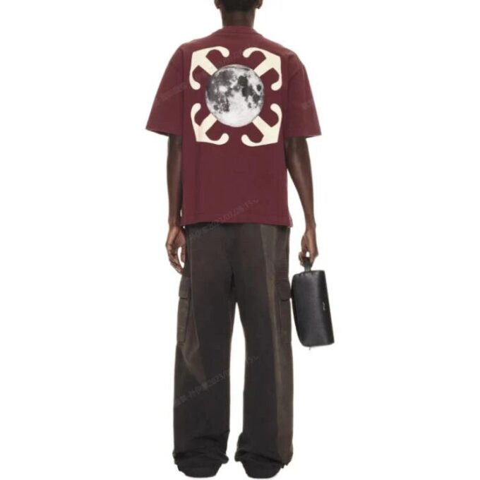 Camiseta de algodón Moon Arrow Skate «Red Purple»