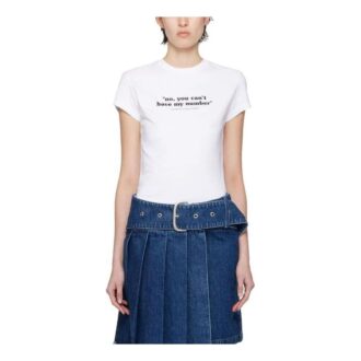 Camiseta de algodón Off-White con Quote «White Black»