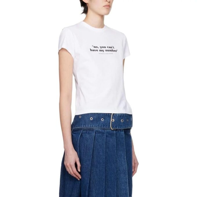 Camiseta de algodón Off-White con Quote «White Black»