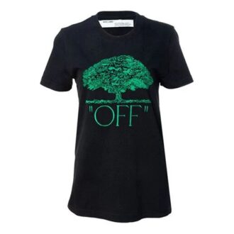 Camiseta de algodón Off-White de pantalones cortos, color negro