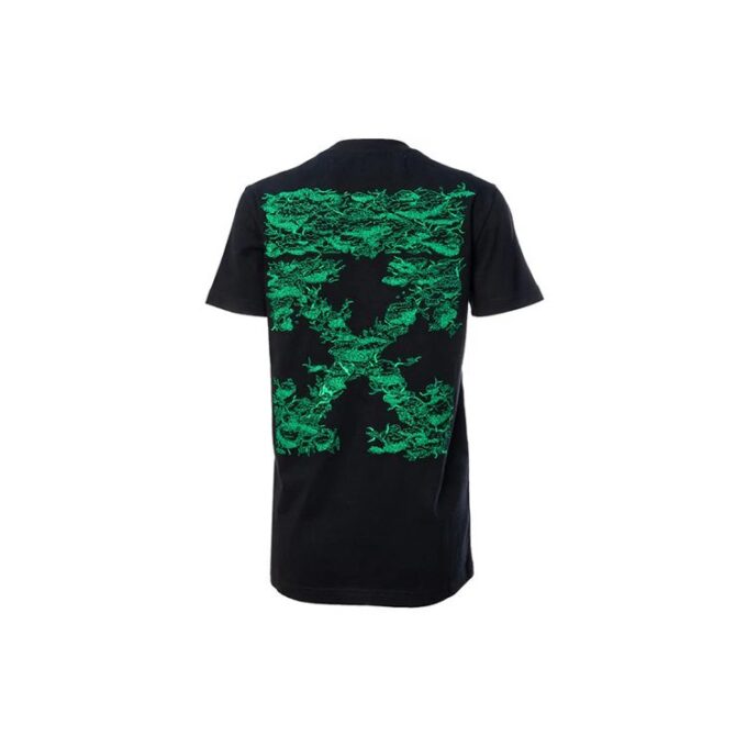 Camiseta de algodón Off-White de pantalones cortos, color negro