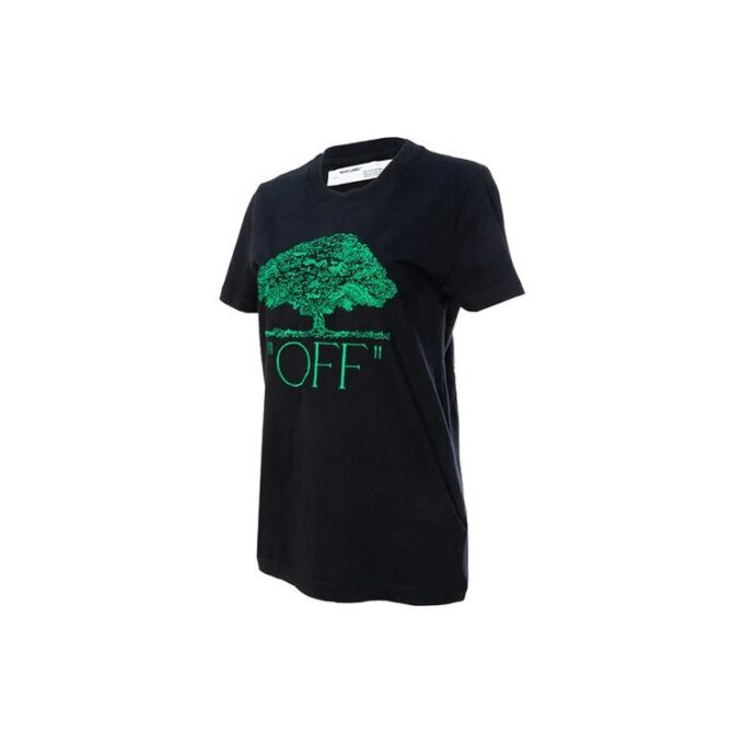 Camiseta de algodón Off-White de pantalones cortos, color negro