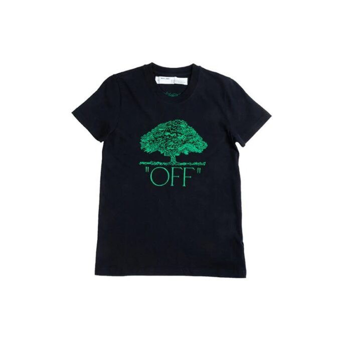 Camiseta de algodón Off-White de pantalones cortos, color negro