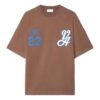 Camiseta de algodón Varsity Skate «Marrón Blanco»