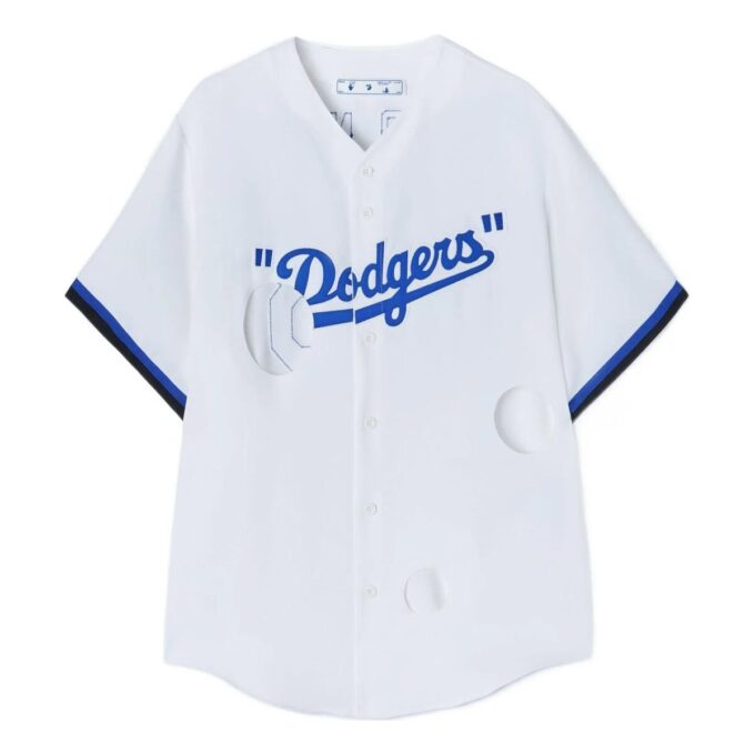 Camiseta de colaboración tripartita Off-White x New Era x MLB «Blanco azul»