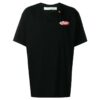 Camiseta de corte ajustado con estampado de logotipo dividido /Blanco/Rojo
