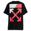 Camiseta de corte ajustado con estampado de logotipo dividido /Blanco/Rojo