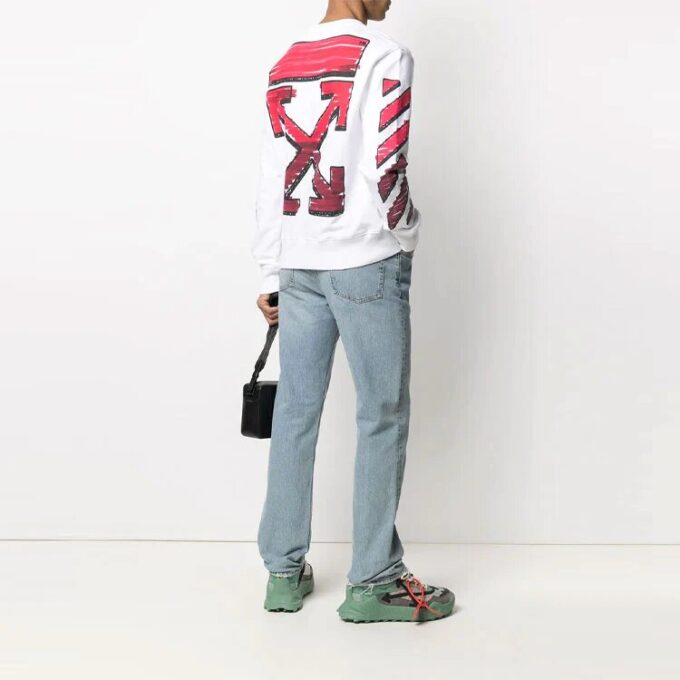 Camiseta de cuello redondo con flechas Arrows de la colección SS21 para hombre, color blanco