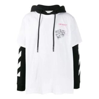 Camiseta de hombre Off-White con estampado en el brazo, corte holgado, color blanco