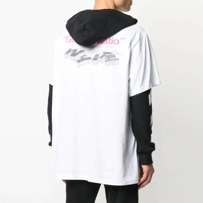 Camiseta de hombre Off-White con estampado en el brazo, corte holgado, color blanco