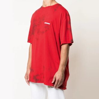 Camiseta de hombre Off-White con logotipo y estampado tie-dye en rojo
