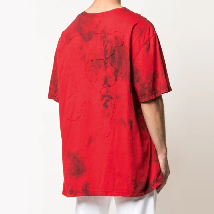 Camiseta de hombre Off-White con logotipo y estampado tie-dye en rojo